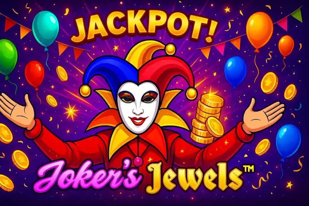 Joker Jewels con explosión de jackpot y luces intensas
