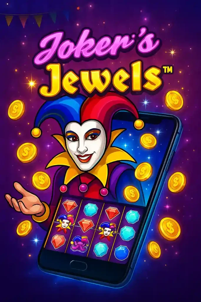 Tragamonedas Joker Jewels en vista móvil con colores brillantes