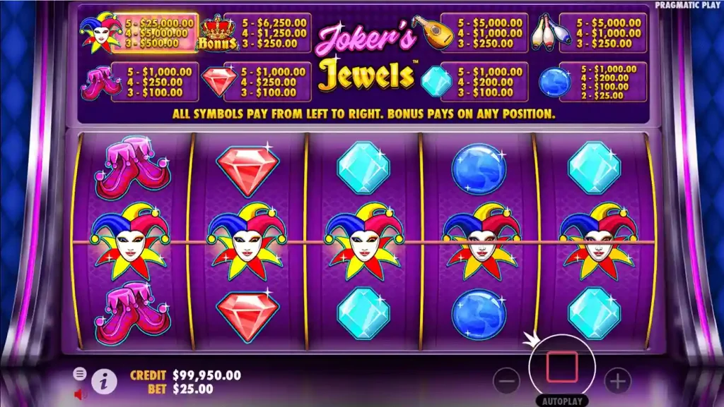 Joker Jewels Hot with neon effects and glowing symbols