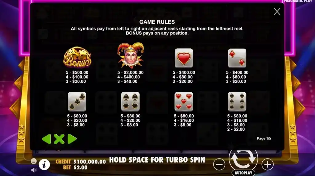 jugar joker jewels dice